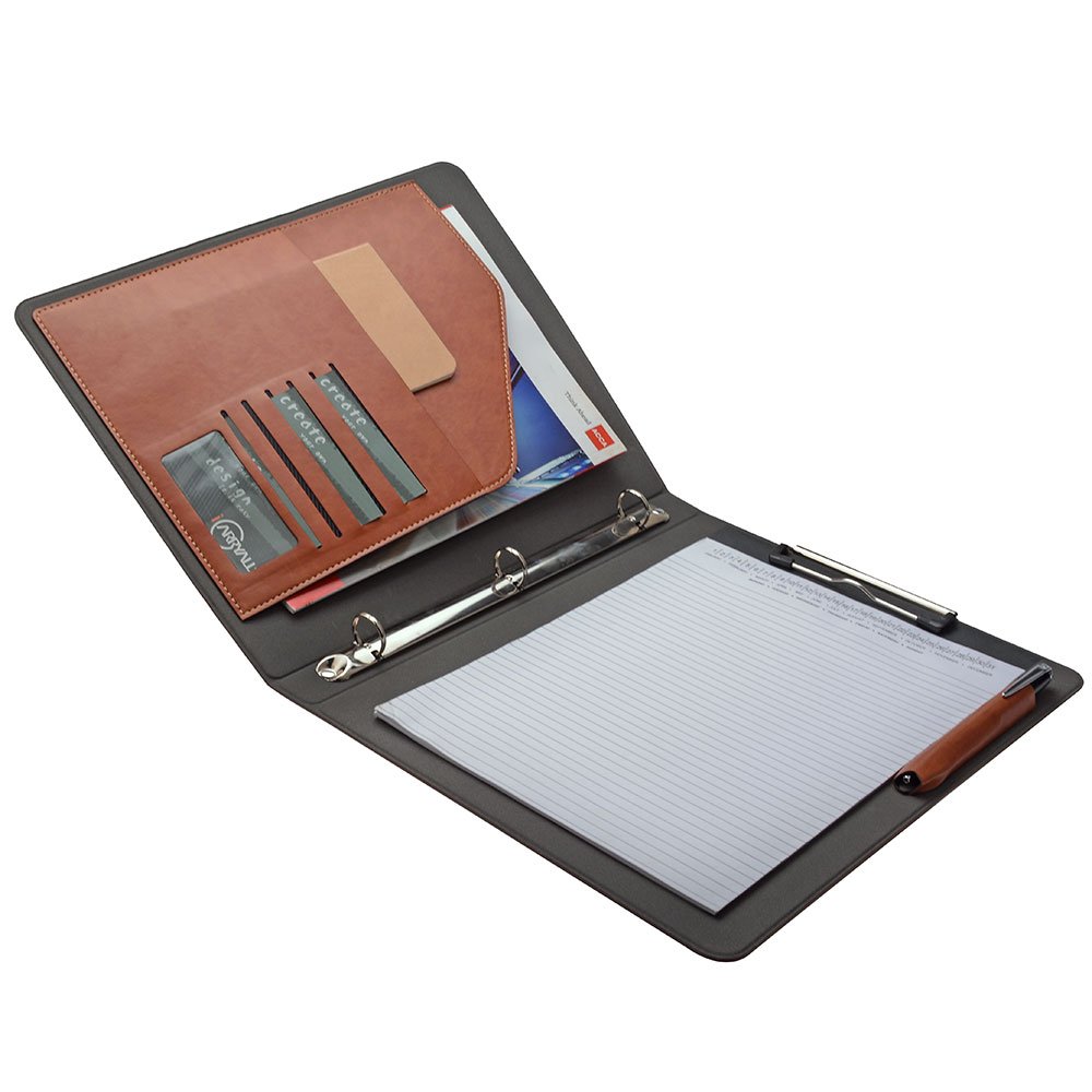 Professional Binder Portfolio Organizer with Color File Folders - 3-Ring Business & Interview Padfolio with Clipboard - Perfect for Office, School, Presentations & Job Interviews