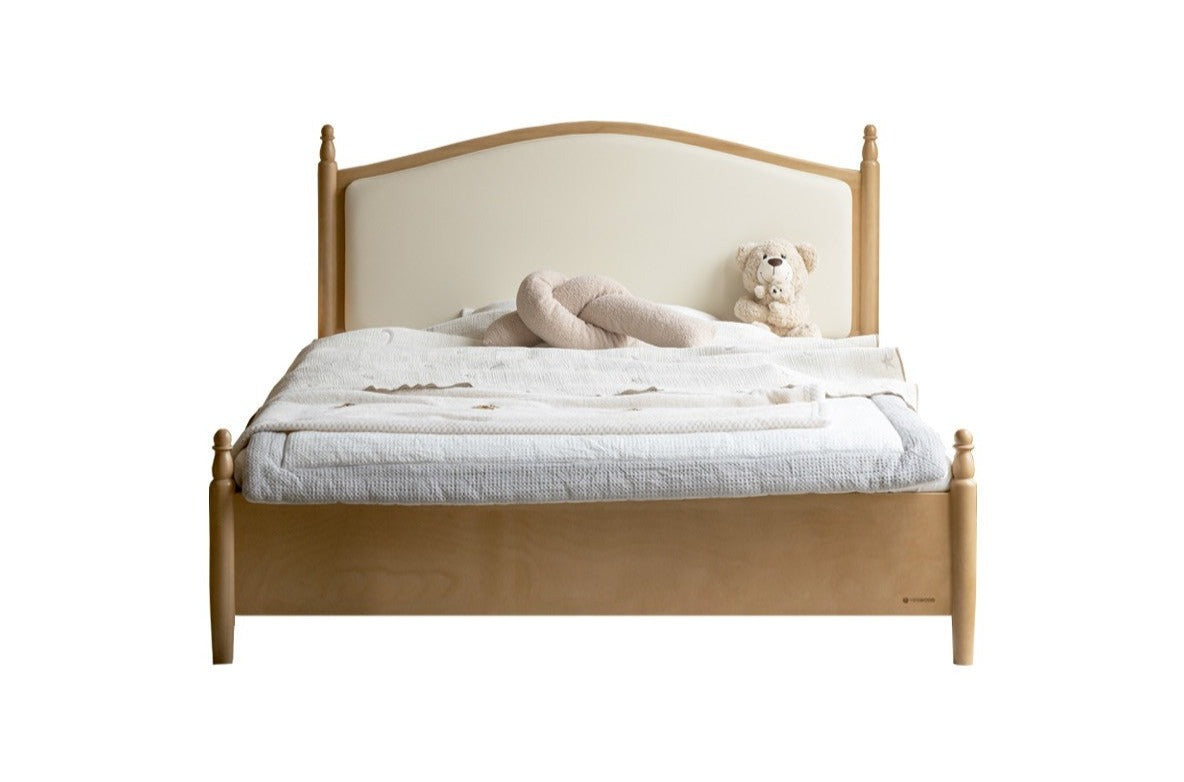 Solid Wood Princess Bed - Beech & Oak Wooden Toddler Bed for Girls - Perfect for Kids' Bedrooms, Nursery, and Playroom Decor