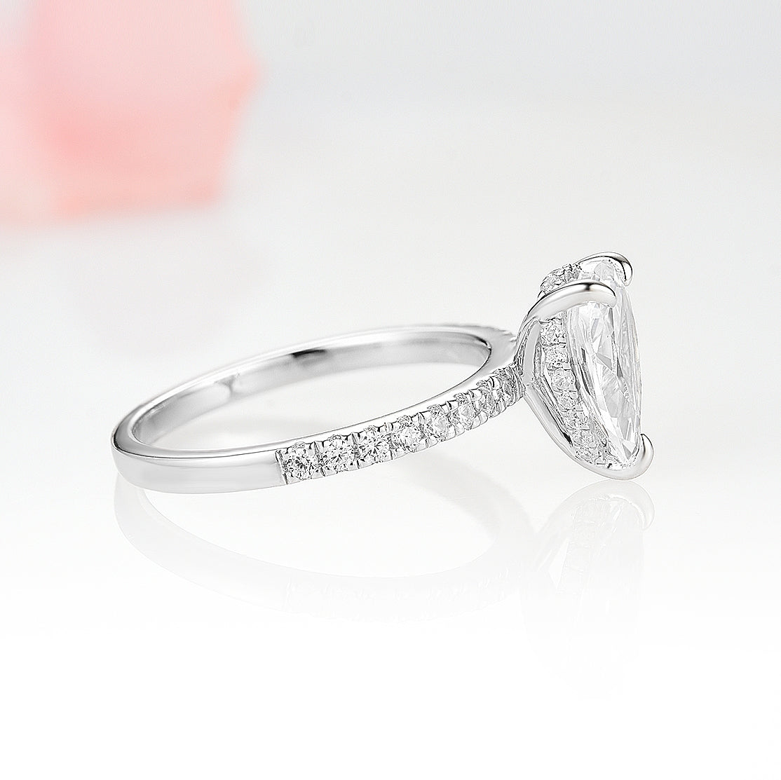 Astoria Lab Grown Diamond Engagement Ring for Women - 14K White Gold IGI Certified Hidden Accent Wedding Band - Perfect for Proposals, Anniversaries & Bridal Jewelry