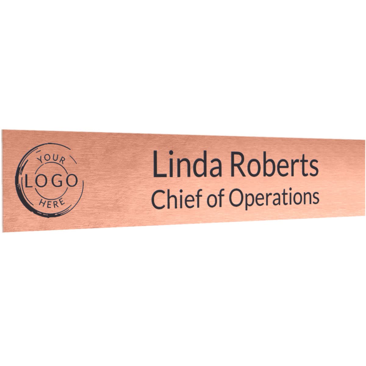 Premium Copper Office Plates (10 x 2 Inch) - Elegant Desk Name Plates for Professional Workspaces, Reception Desks & Corporate Gifts