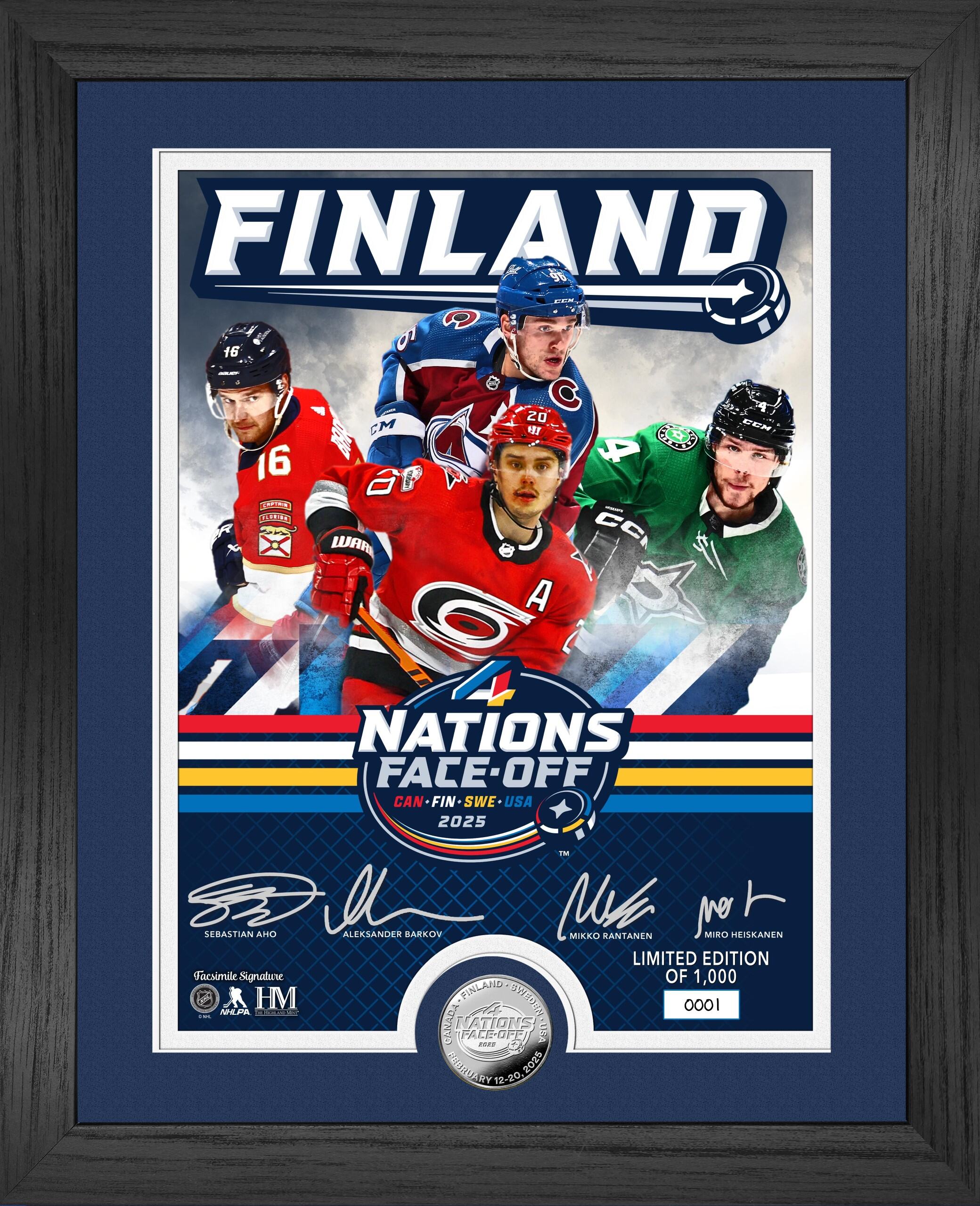4 Nations Face Off Finland 13x16 Silver Plated Commemorative Coin - Limited Edition Collectible for Coin Enthusiasts & History Buffs | Perfect for Display, Gifts, and Investment Collections