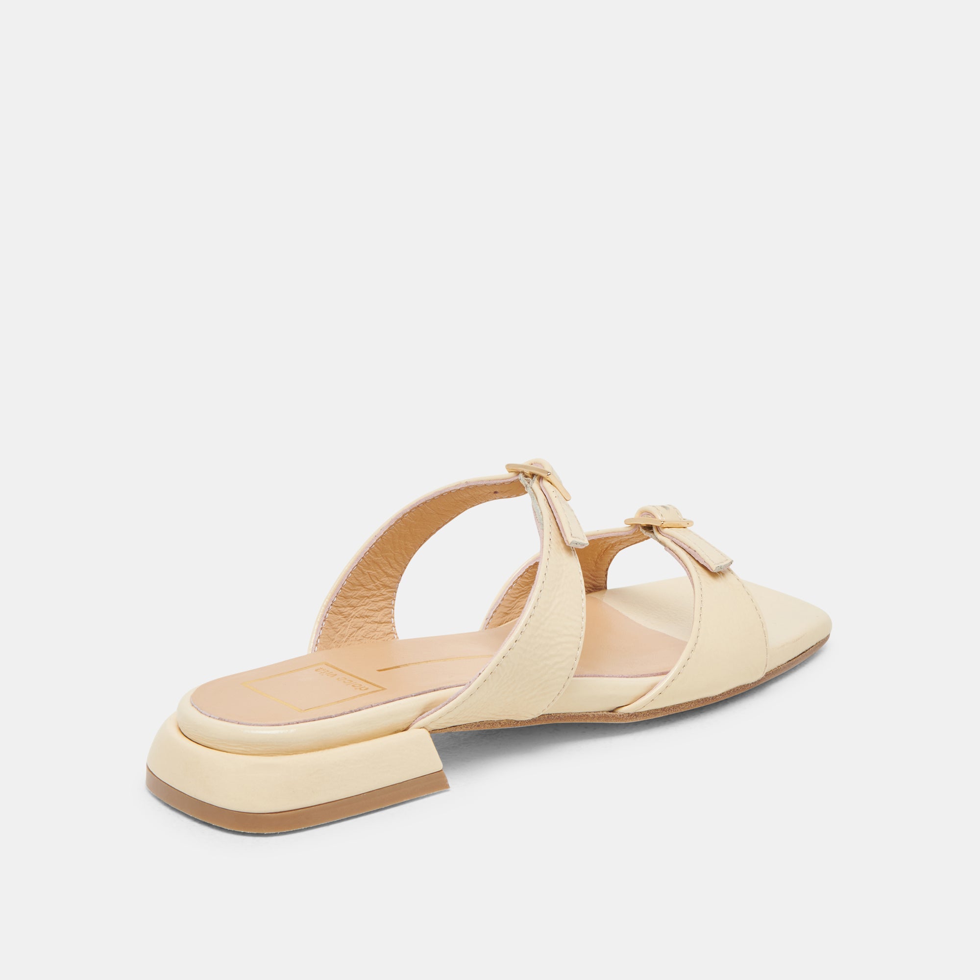 Lavern Sandals - Light Yellow Crinkle Patent Leather Women's Fashion Sandals for Summer Beach & Casual Outings