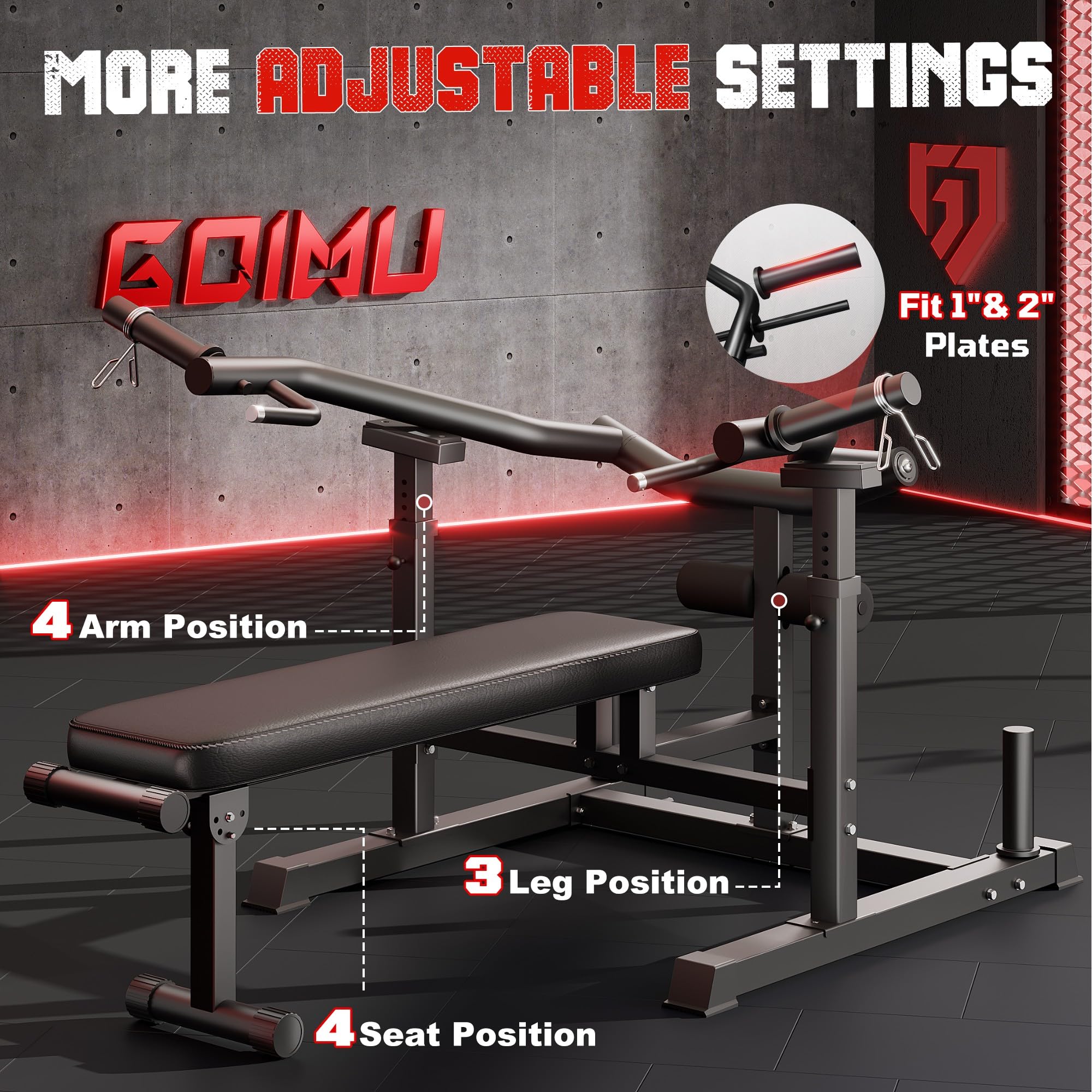 Adjustable Flat Incline Chest Press Machine with Independent Converging Arms - Home Gym Equipment for Chest & Ab Workouts | Perfect for Strength Training & Muscle Building at Home
