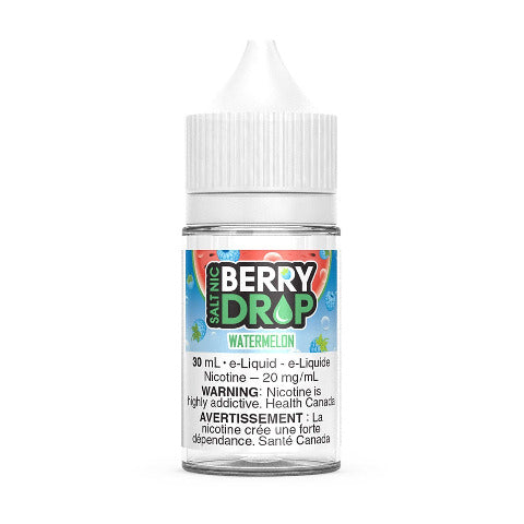 Watermelon Salt Nic E-Liquid - Berry Drop Salts 30mL for Vape Pens & Pod Systems - Refreshing Fruit Flavor Vape Juice