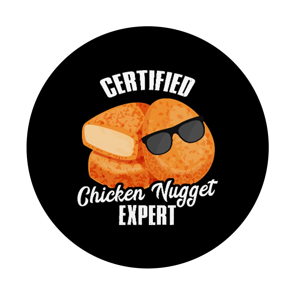 Certified Chicken Nugget Expert Funny Food Snacks PopSockets Swappable PopGrip - Perfect for Phones, Tablets & Laptops - Great Gift for Food Lovers & Pop Culture Fans