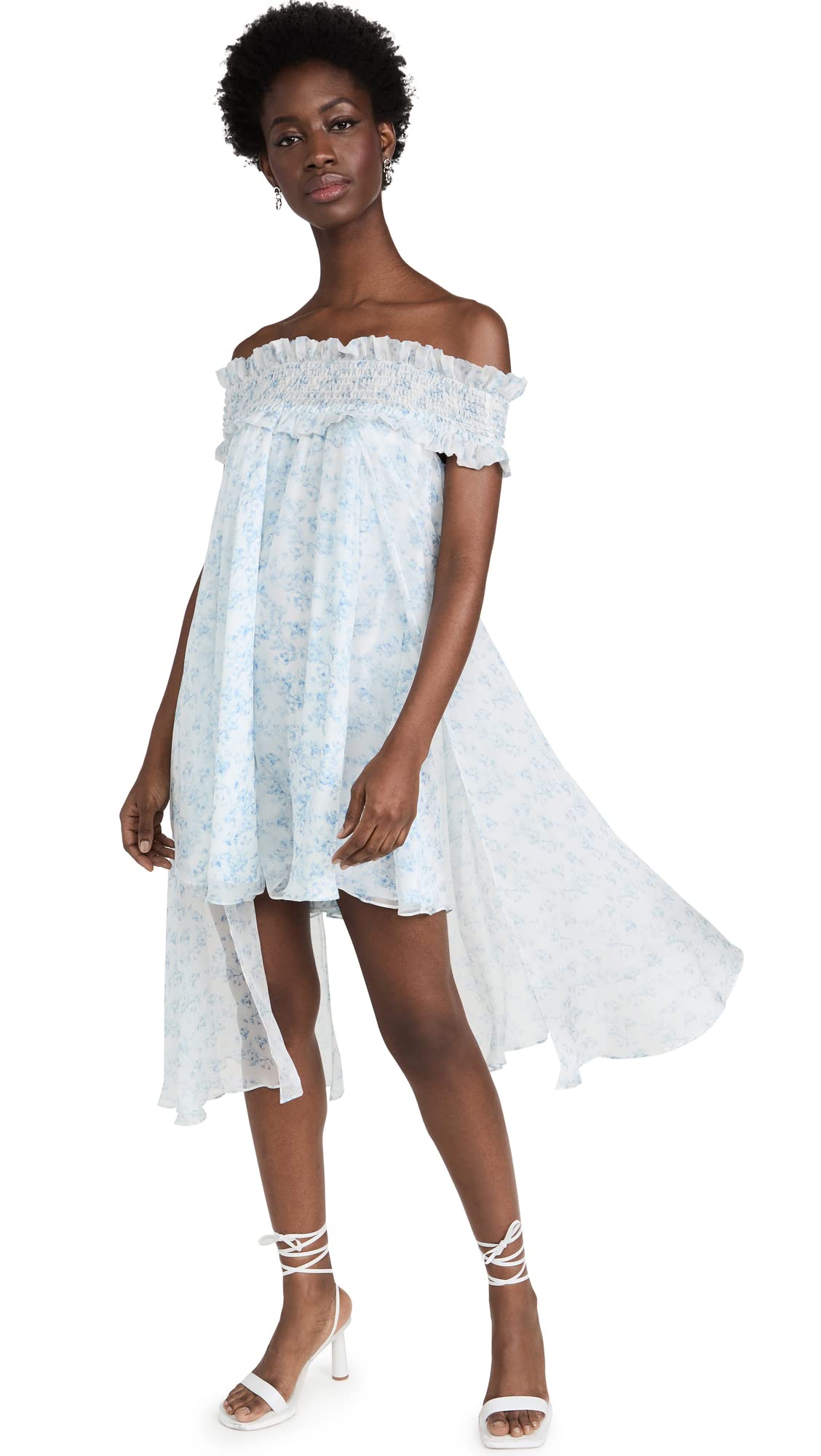 CAROLINE CONSTAS Women's Areadne Dress - Elegant Floral Print Summer Dress for Beach Vacations & Date Nights