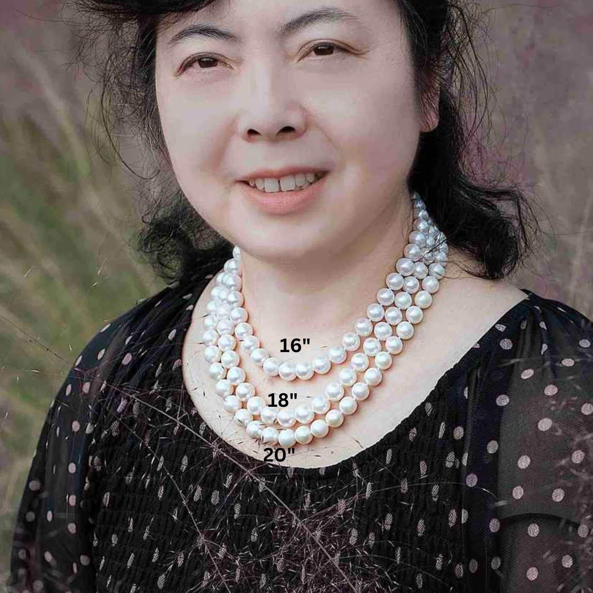 Real Pearl Necklace for Women - Ivory Freshwater Pearls, Sterling Silver for Wedding & Gifts