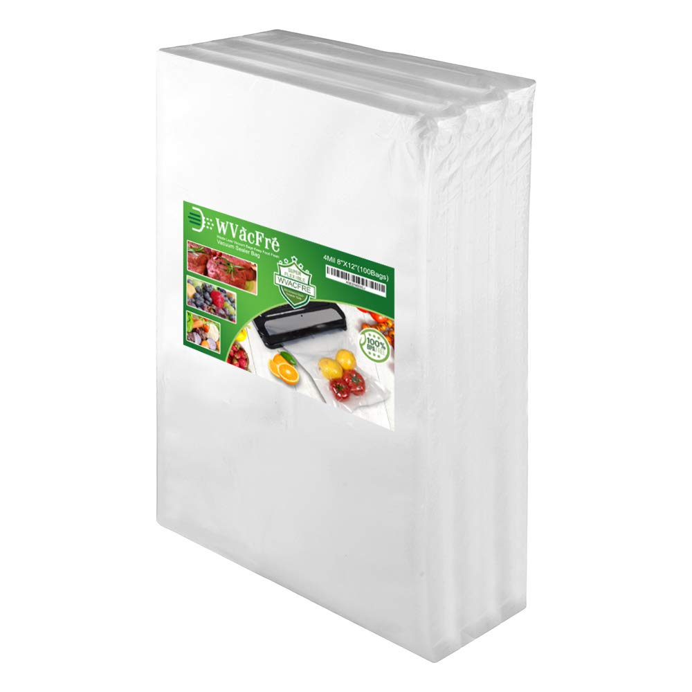 100 Pack 8x12 Inch 4mil Vacuum Sealer Bags - BPA Free Heavy Duty Commercial Grade Food Storage Bags for Sous Vide, Meal Prep, Freezer Storage & Long Term Food Preservation
