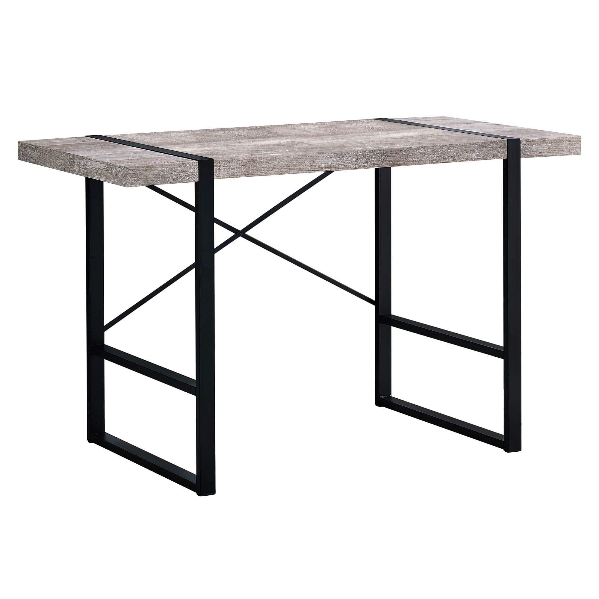 Offex 48 Inch Reclaimed Wood Look Modern Computer Desk with Black Metal Tube Legs - Home Office, Study, Gaming & Workspace Desk for Small Spaces