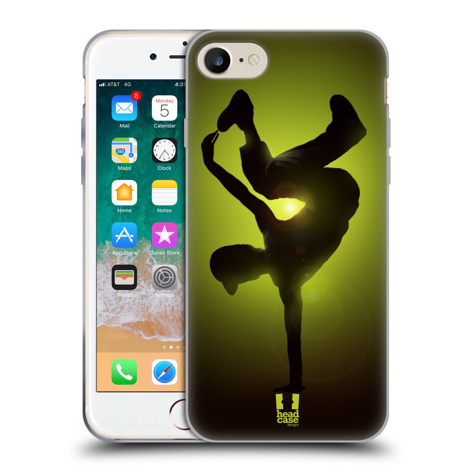 Breakdancer Silhouette Performers Soft Gel Phone Case - Compatible with Apple iPhone 7, iPhone 8, iPhone SE 2020 & 2022 - Durable Protection with Stylish Design - Perfect for Dance Enthusiasts & Urban Lifestyle