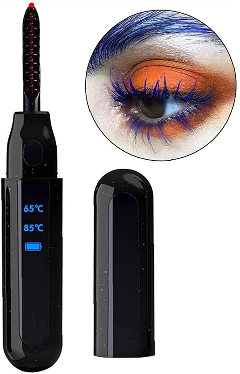 USB Heated Eyelash Curler with Digital Display - Electric Eyelash Curling Tool for Long-Lasting Curls, Anti-Scalding Design - Perfect for Home Use, Travel & Professional Makeup Application