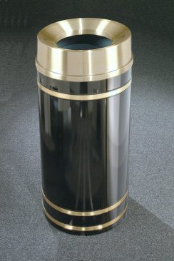 Monte Carlo 16 Gallon Powder Coated Funnel Receptacle - Durable Outdoor Trash Can for Patio, Garden & Pool Area