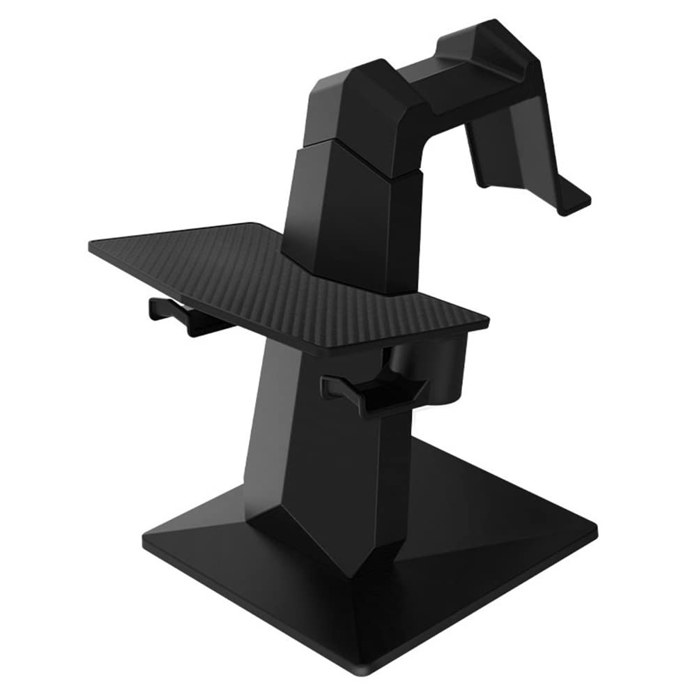 VR Headset Stand & Controller Holder for PSVR2, Pico 4, HTC VIVE Focus 3 - Gaming Accessories Organizer with Display Stand for PS VR2 - Perfect for VR Gaming Setup & Desk Organization (Black)