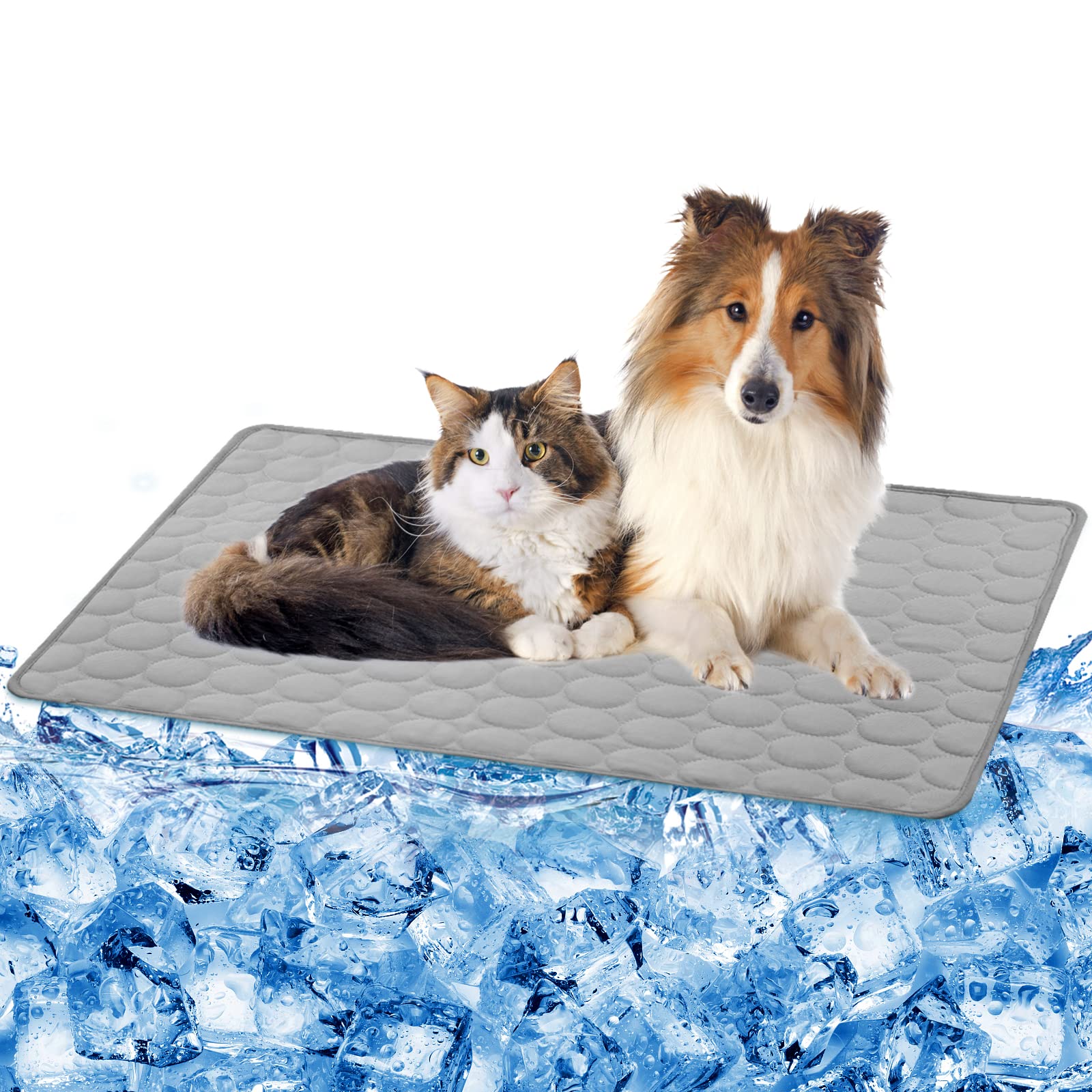 SHEJIZE Cooling Mat for Dogs - Portable & Washable Pet Cooling Pad, Foldable for Travel, Keeps Pets Cool in Summer Heat - Perfect for Outdoor Adventures, Car Rides & Hot Weather Relief