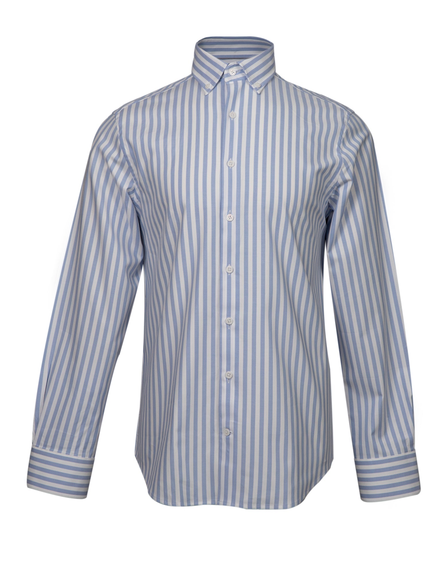 HENRY SARTORIAL Men's Bengal Stripe Casual Shirt - Blue & White Cotton Button Down for Business & Weekend Wear