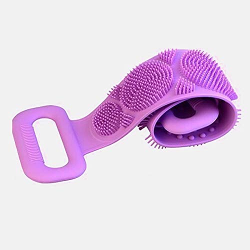 Exfoliating Body Towel - Silicone Scrubber for Deep Skin Cleansing & Back Massage | Magic Bath Towel with Extended Handle for Shower & Spa | Peeling & Mud Removal | Color C