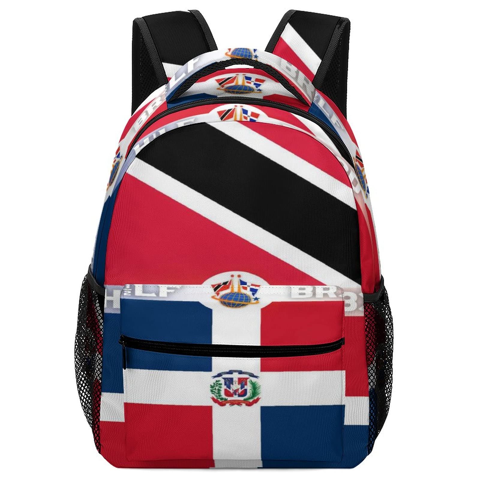 TRINIDAD & TOBAGO - DOMINICAN REPUBLIC Flag Backpack for Students - Durable School Bag for Boys & Girls - Waterproof Outdoor Storage Bag for Travel, Hiking & Daily Use