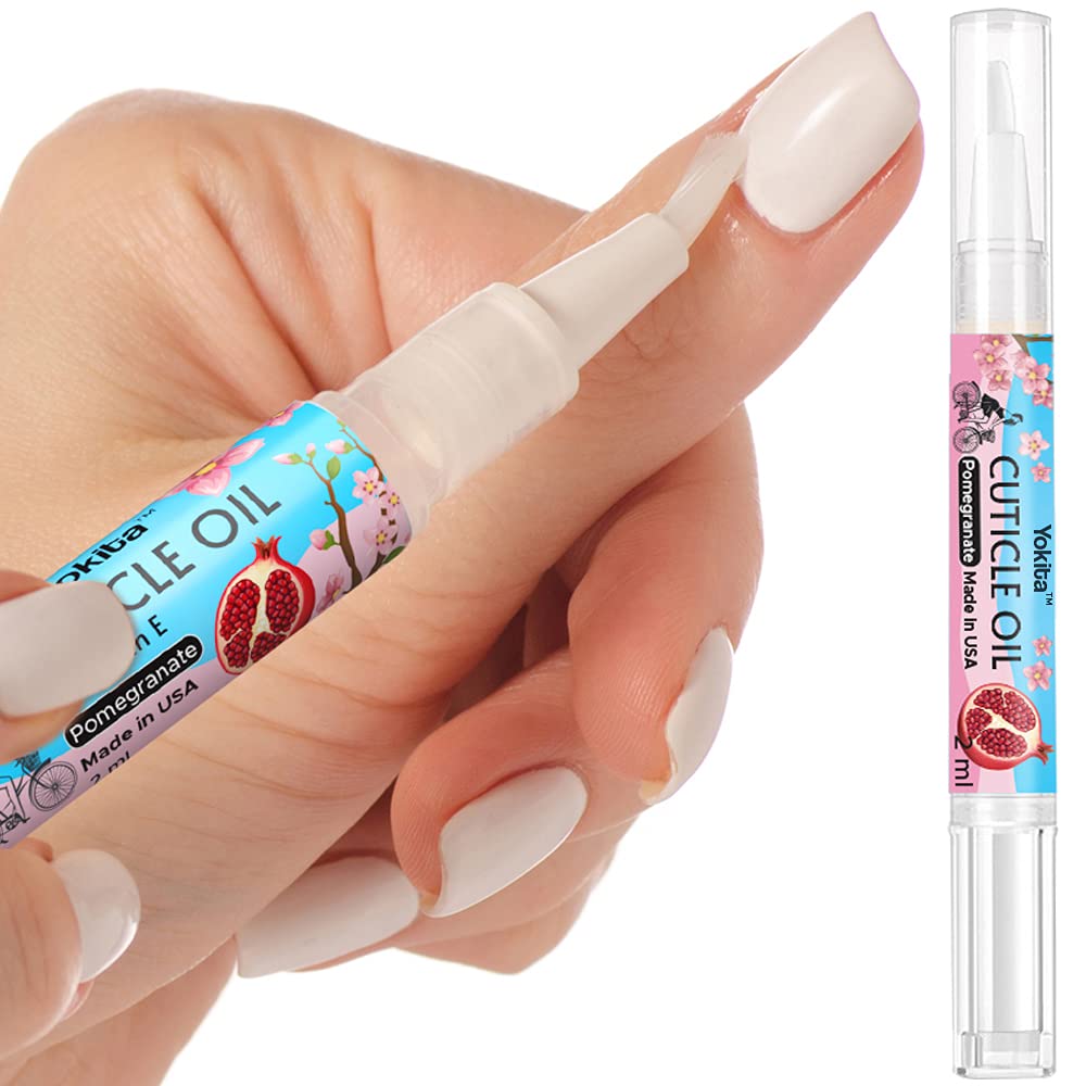 Premium Cuticle Oil Pen - Milk & Honey Infused with Vitamin E for Nail Care | 2ML Pomegranate Scent | Moisturizes & Repairs Dry Cuticles | Perfect for Manicures, Pedicures & At-Home Nail Care