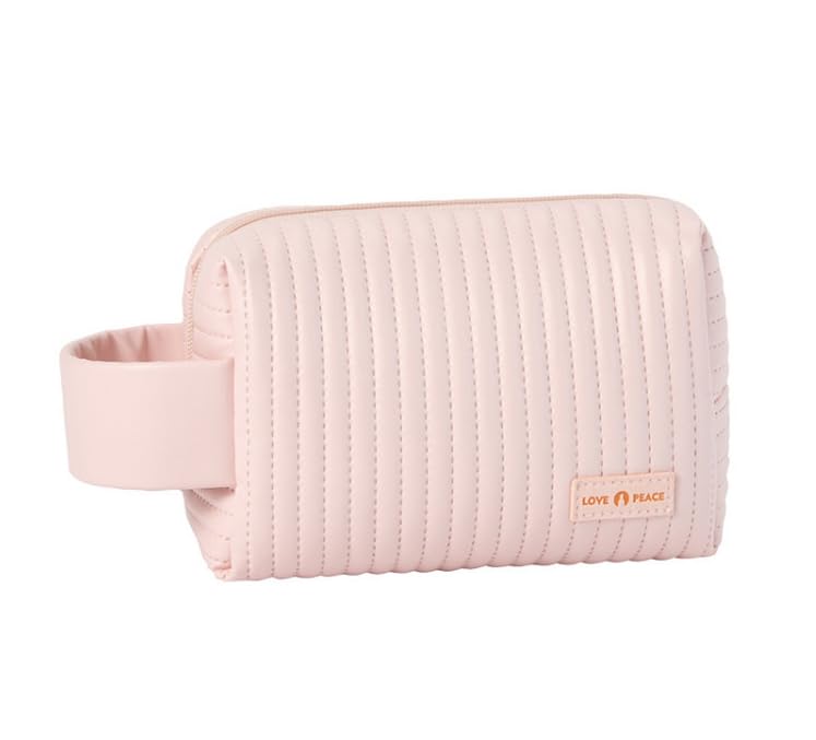 Cute Small Makeup Bag - Waterproof Travel Cosmetic Pouch for Women & Girls | Portable Toiletry Organizer | Perfect for Beauty Accessories, Gifts & Daily Use | Pink (6.7x3.5x5.1 inches)