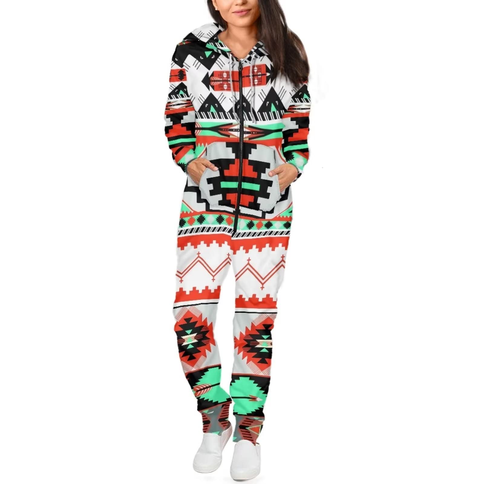 **xixirimido Unisex Zip-Up Hooded Jumpsuit Pajama Set - Long Sleeve Comfortable Sleepwear for Women & Men - Perfect for Lounging, Travel, and Relaxation at Home**
