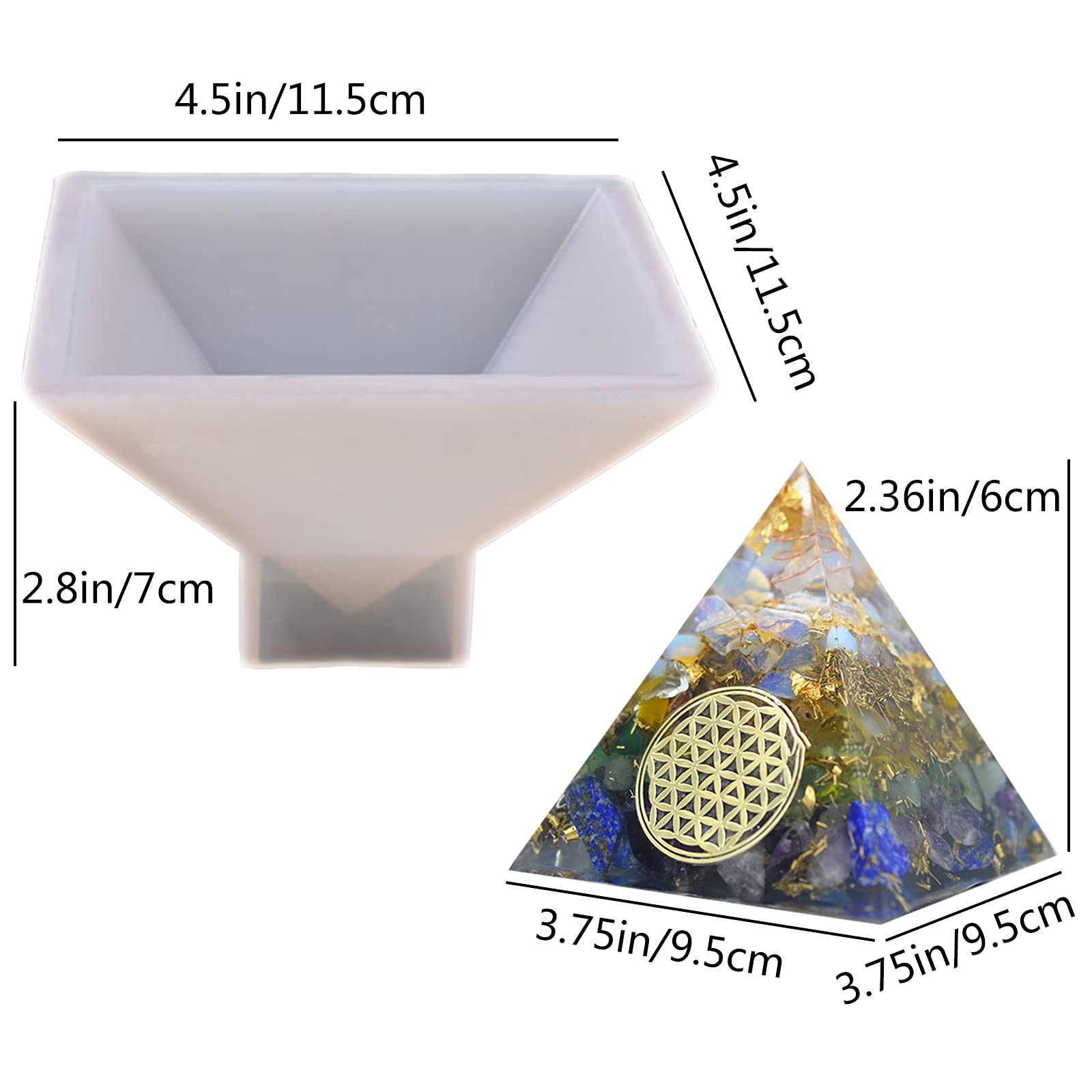 3.75 Inch Large Pyramid Resin Molds - Durable Reusable Silicone Jewelry Molds for Epoxy Resin, DIY Crafts, Paperweights - Perfect for Home & Office Decor, Gift Making, and Resin Art Projects