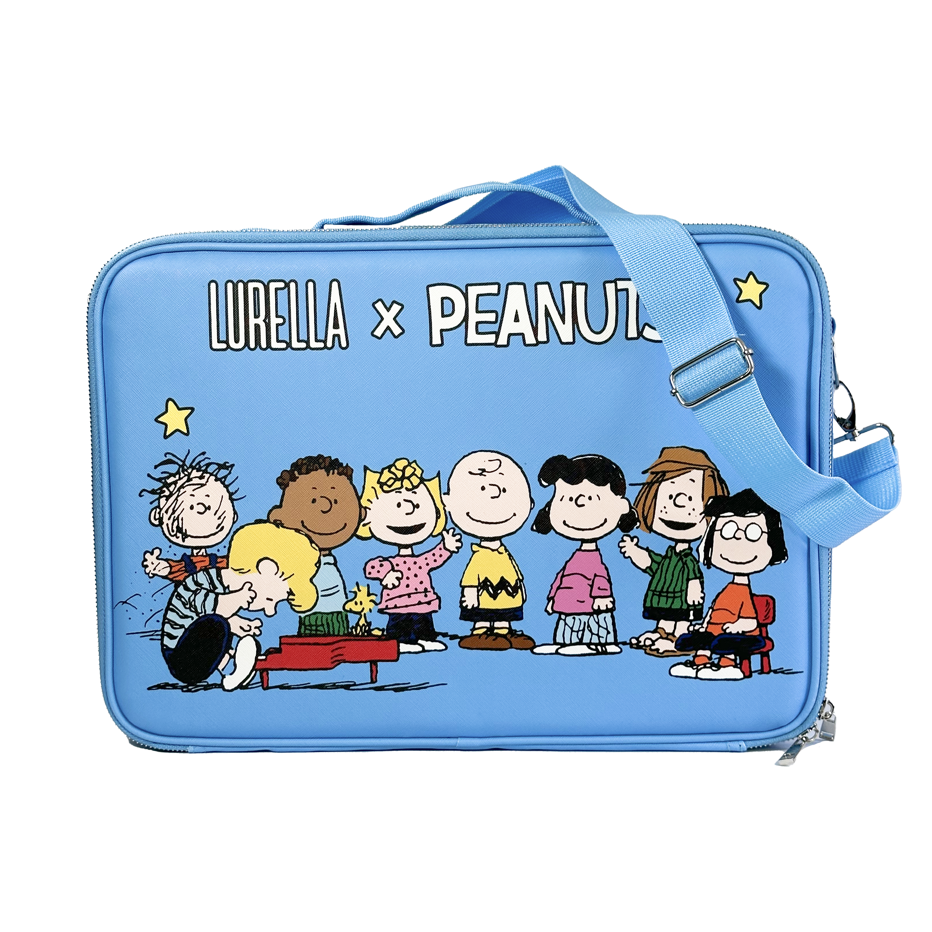 Lurella x Peanuts Cute Makeup Bag for Women - Snoopy & Charlie Brown Cosmetic Pouch - Travel Toiletry Organizer for Makeup Brushes, Lipstick, Skincare Essentials - Perfect Gift for Peanuts Fans