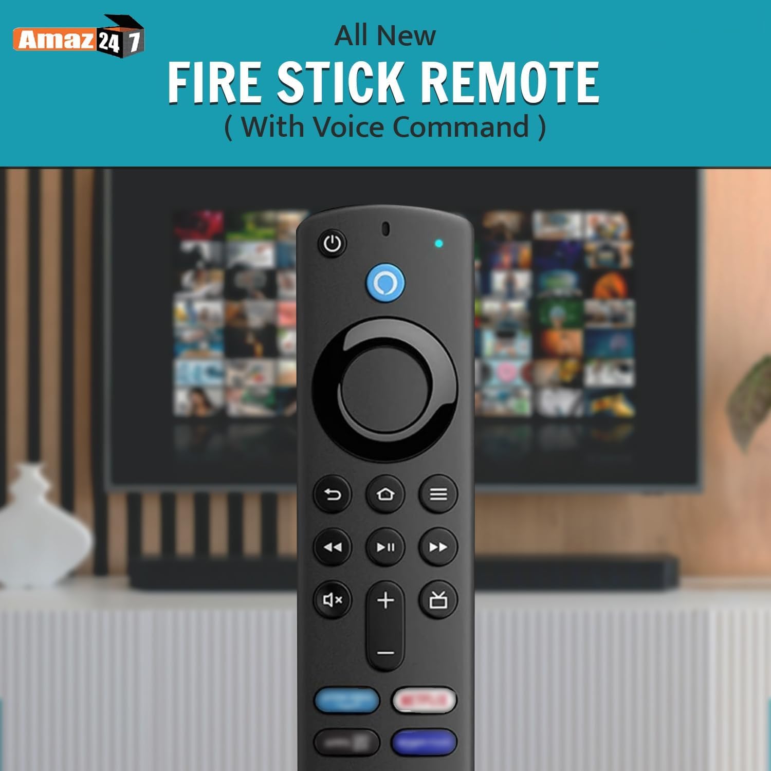 AMAZ247® Replacement Voice Remote Control for Fire TV Stick & Fire TV - Compatible with Alexa, Streaming, Movies, and Gaming