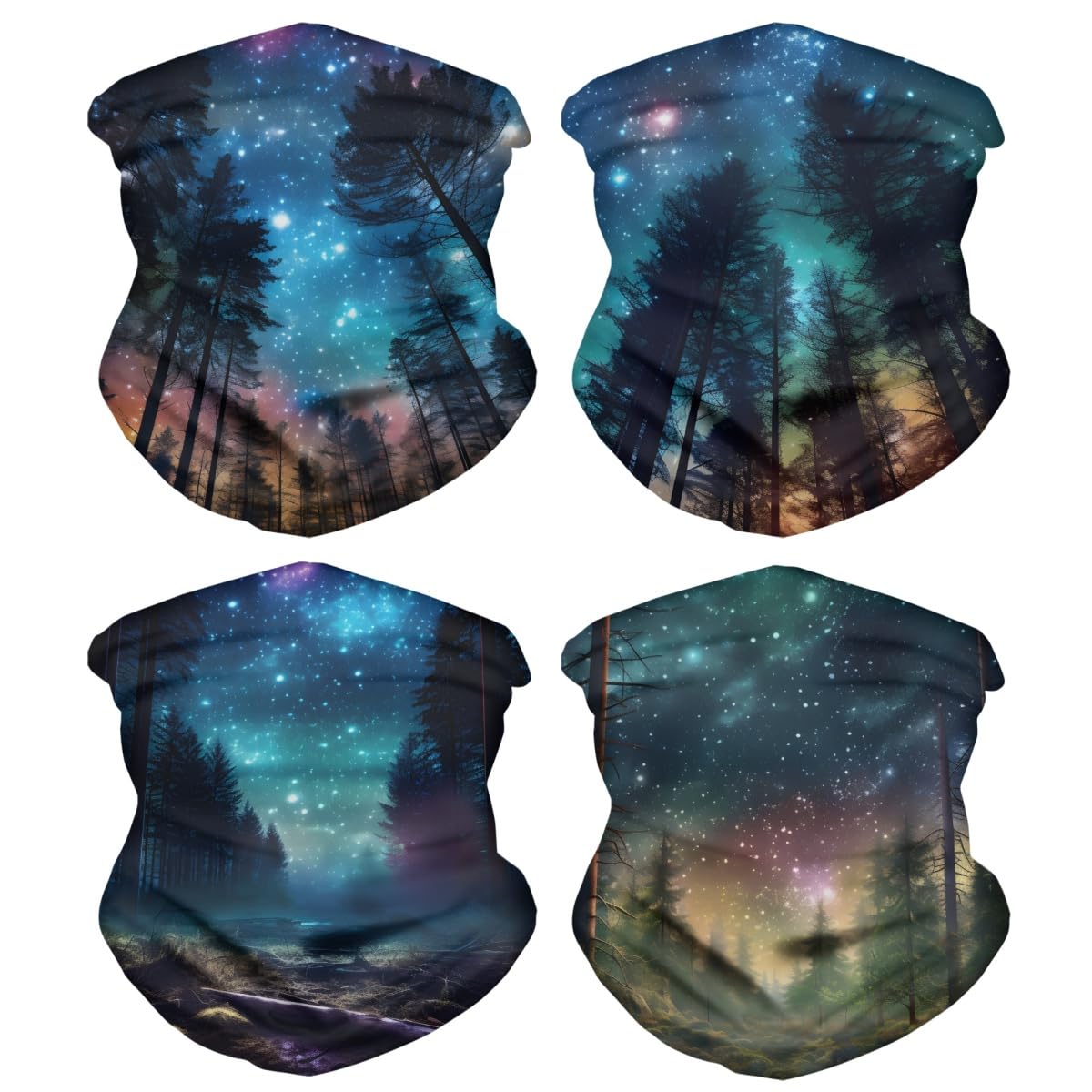 GLUDEAR Galaxy Print Face Bandana Neck Gaiter - UV Protection Dust Mask with Ear Loops for Men & Women - Perfect for Cycling, Hiking, Running, and Outdoor Activities