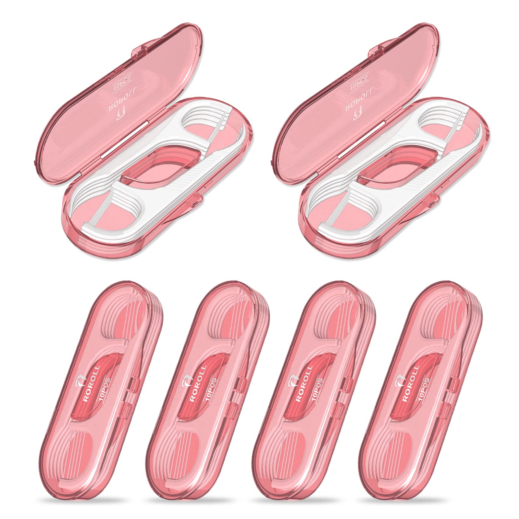 LIAMOSS Dental Floss Picks Case - 60 Count Flossers with Travel Case, Pink Toothpicks for Teeth Cleaning | Perfect for Travel, Hotels, Family Use & On-the-Go Oral Hygiene