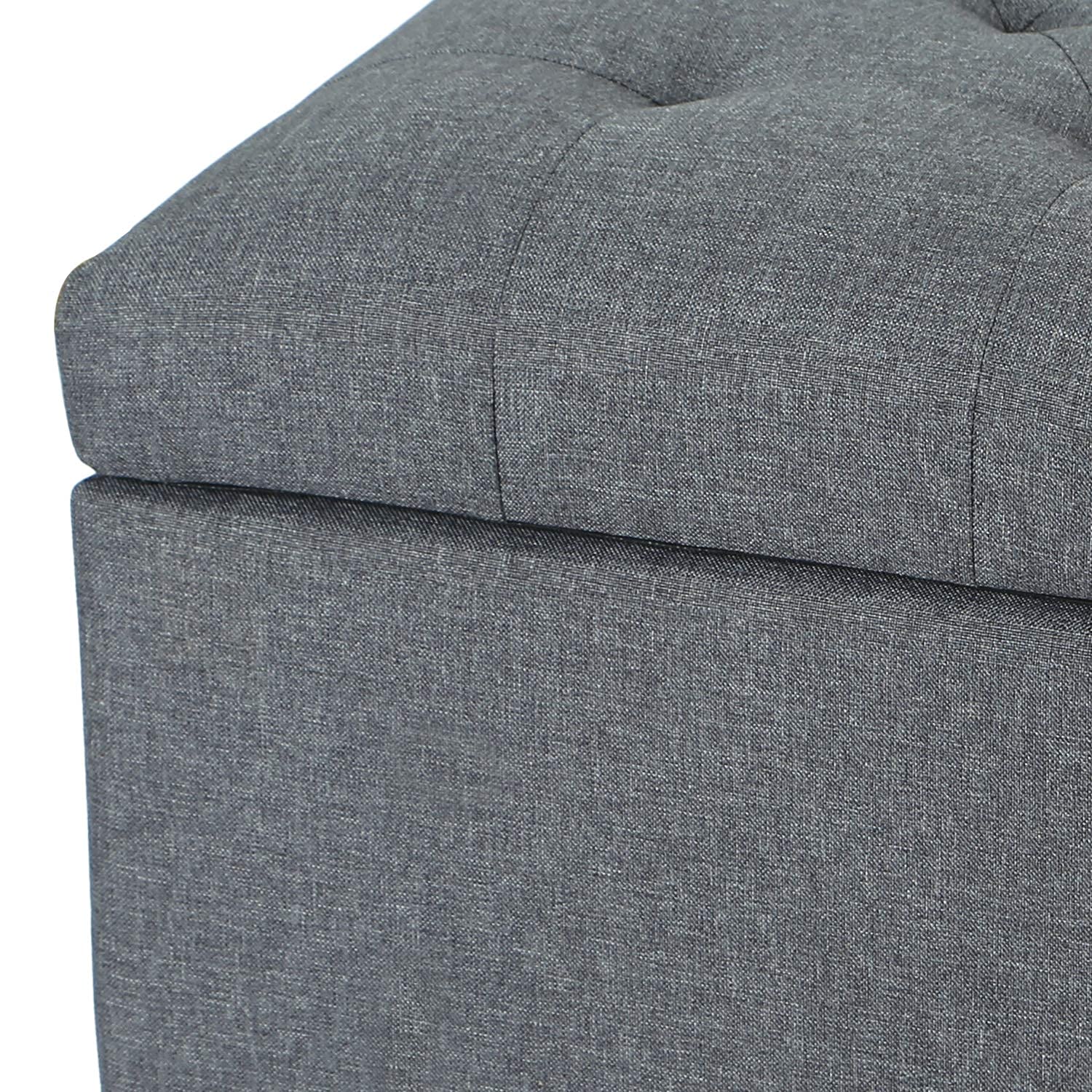 Joveco 24 Inch Fabric Storage Ottoman Bench - Modern Tufted Foot Rest Stool with Storage for Entryway, Bedroom & Living Room | Multi-Functional Seat for Home Organization & Comfortable Lounging