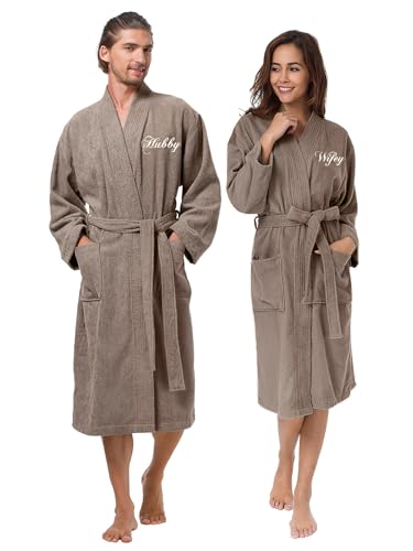 Falcon Robe - White Wifey/Hubby Monogram