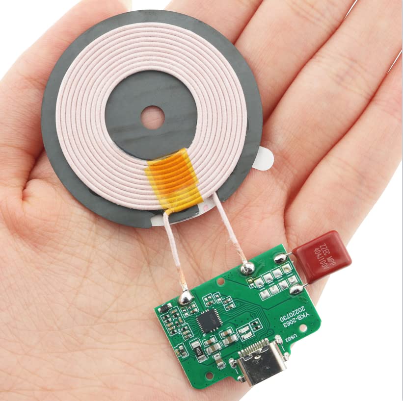 15W Qi Wireless Charger PCBA Circuit Board with Coil Pad - Fast Charging Module for Smartphones & Electronics - Perfect for DIY Projects & Device Repair