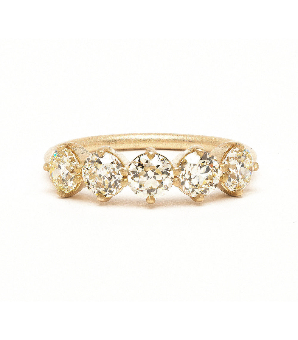 Claudette 5 Stone Diamond Ring Band for Women - Elegant Stackable Wedding Engagement Ring - Perfect for Anniversaries, Proposals & Special Occasions