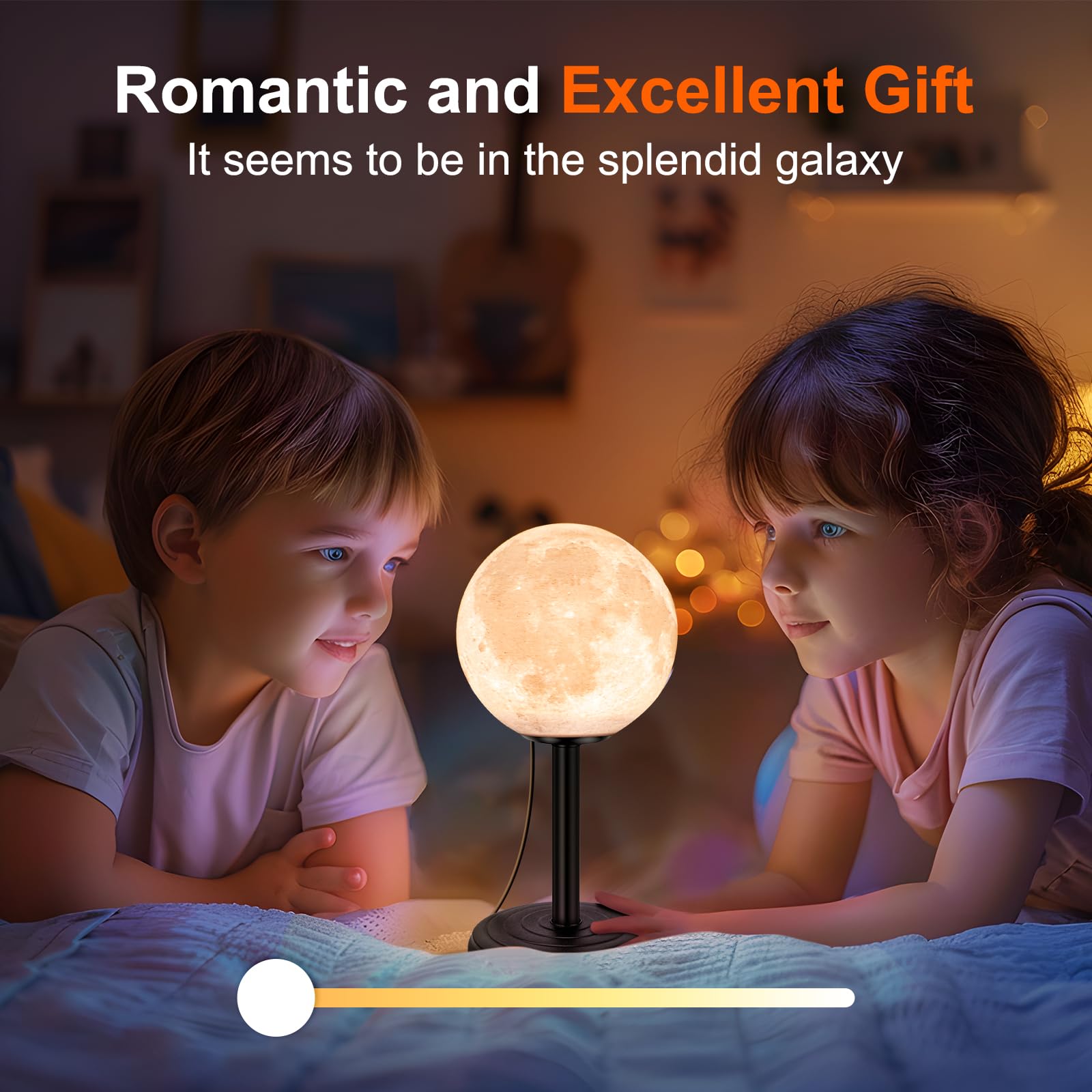 3D Printed Moon Lamp LED Night Light - Dimmable Bedside & Desk Lamp with 25 Lighting Modes, Realistic Moon Surface - Perfect for Kids Room, Nursery, Bedroom Decor, Birthday Gift for Girls & Boys