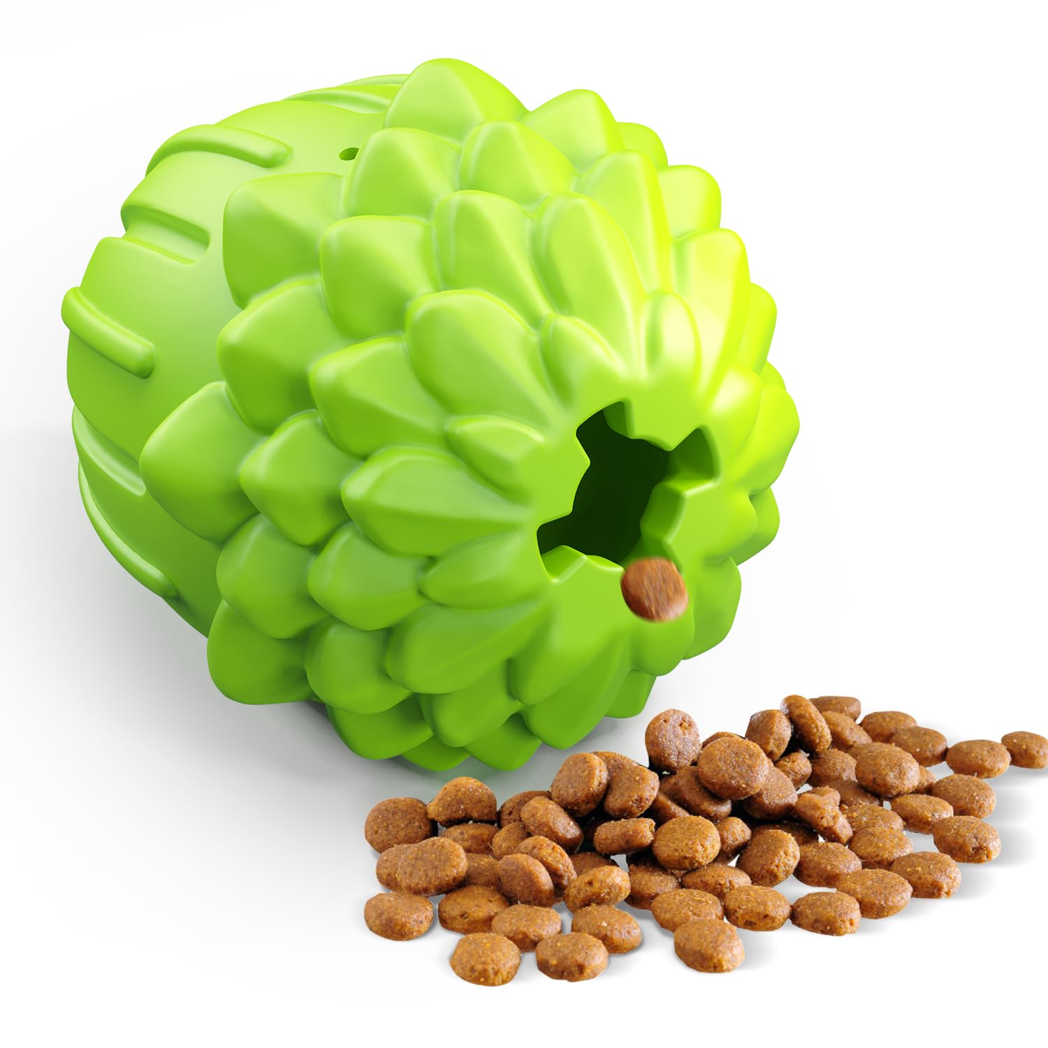 Doy Toys - Natural Rubber Pinecone Dog Chew Toy for Large Dogs, Indestructible Training Treat Dispenser - Durable & Safe for Aggressive Chewers - Perfect for Playtime, Fetch & Mental Stimulation (Green)