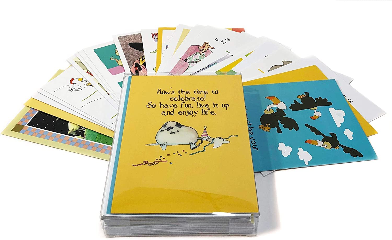 Funny Happy Birthday Cards Set of 24 with Envelopes - Assorted Greeting Cards for Mom, Dad, Sister, Friends & Loved Ones - Perfect for Birthdays, Celebrations & Special Occasions - Stonehouse Collection Boxed Cards