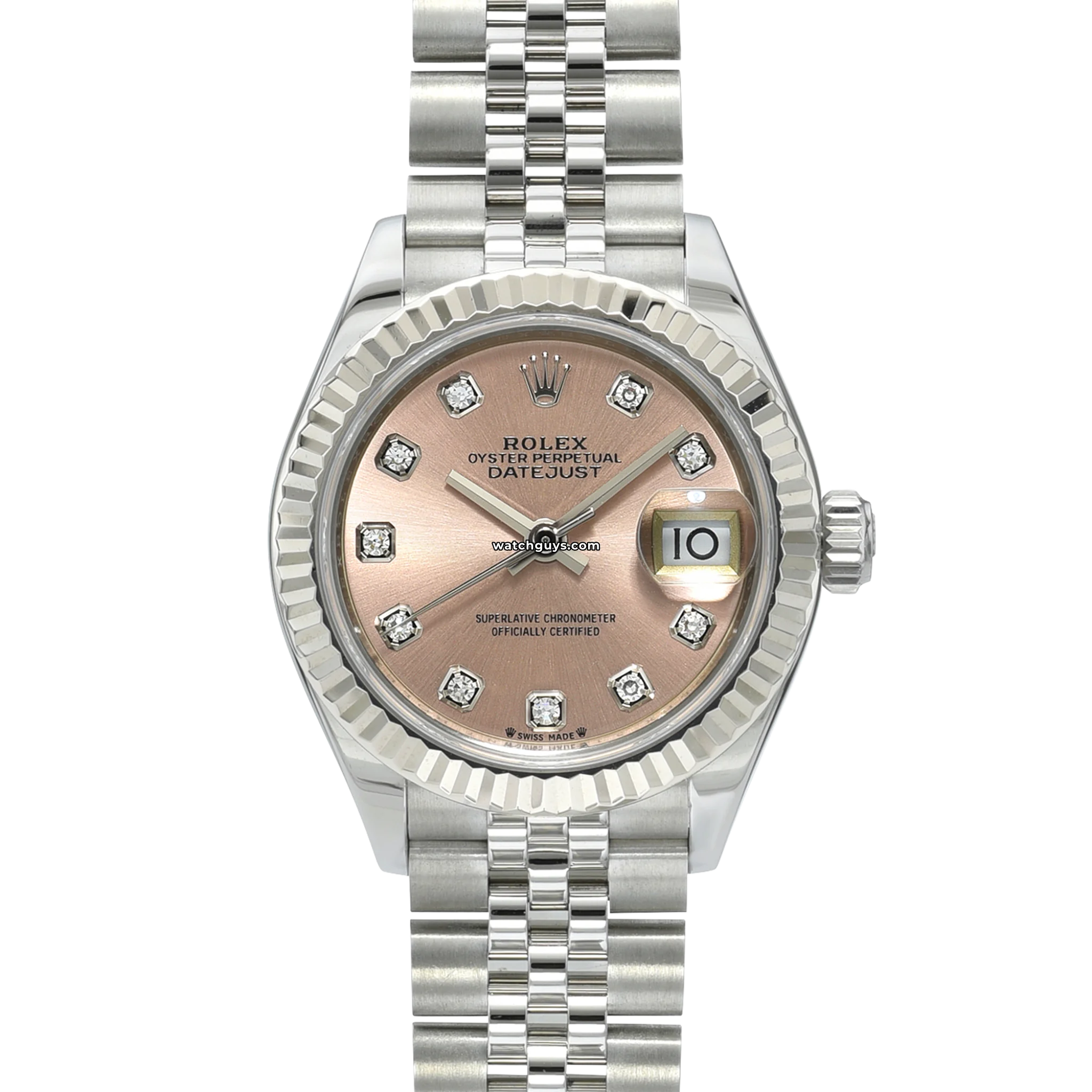 Authentic Rolex Datejust 279174 Women's Watch - Pink Dial, Diamond Markers, Jubilee Bracelet | Luxury Timepiece for Special Occasions & Gifts