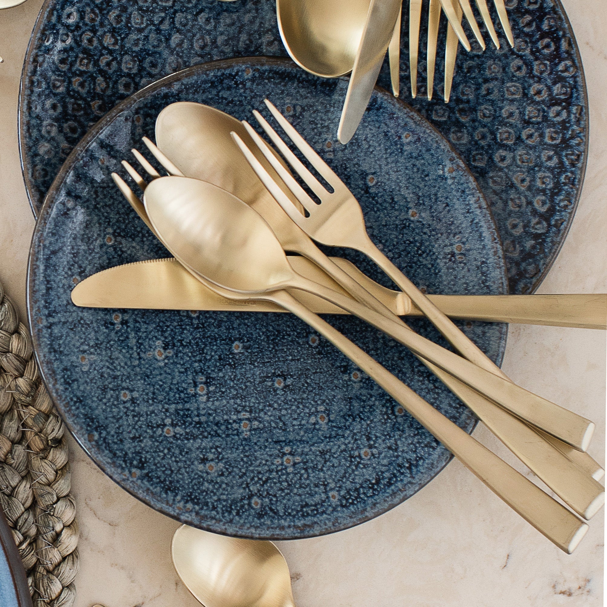 Marlise Champagne Satin 20-Piece Flatware Set - Elegant Stainless Steel Cutlery for Fine Dining, Wedding Gifts & Special Occasions