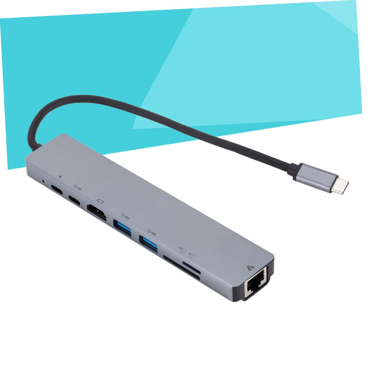 OSALADI 8-in-1 USB C Hub Adapter with TF/SD Card Slot, Ethernet Port, 4K HDMI, USB 3.0 Ports - Perfect for MacBook Pro/Air, Chromebook, Windows Laptops & Home Office Setup
