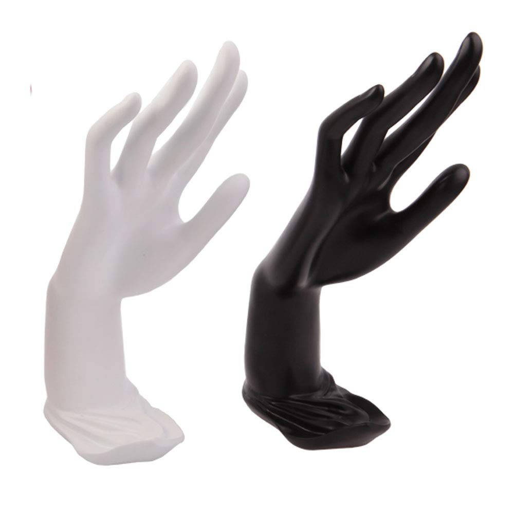 Homeanda White Resin Hand-Shaped Ring Stand - Elegant Bracelet & Jewelry Organizer for Necklaces, Rings & Watches | Perfect for Vanity Display, Boutique Showcase & Gift Wrapping (Style 1-White)