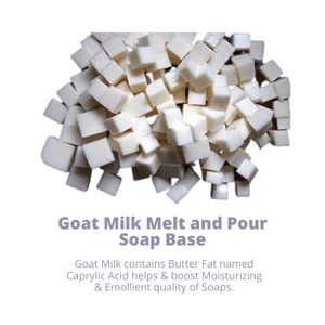 Natural Goat Milk Melt and Pour Soap Base - SLS Free, SLES Free, Paraben Free - 1kg for Handmade Soap Making - Perfect for DIY Skincare, Gifts & Sensitive Skin Care