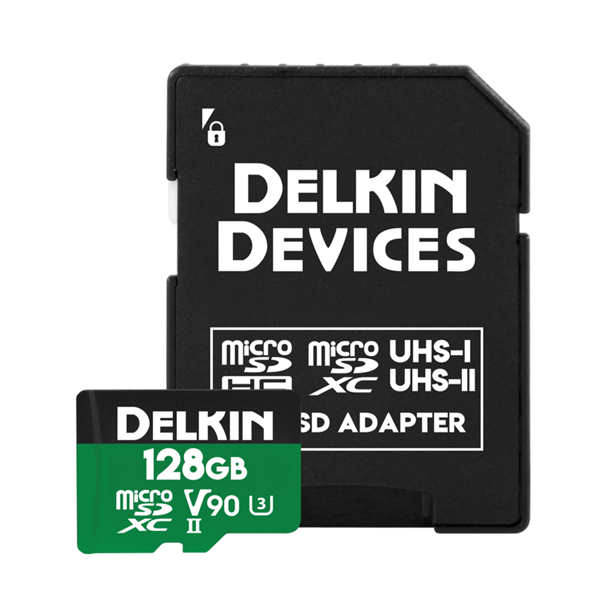 Delkin Devices 128GB POWER UHS-II microSDXC Memory Card with Adapter - High-Speed Memory Card for 4K Video, Action Cameras & Drones
