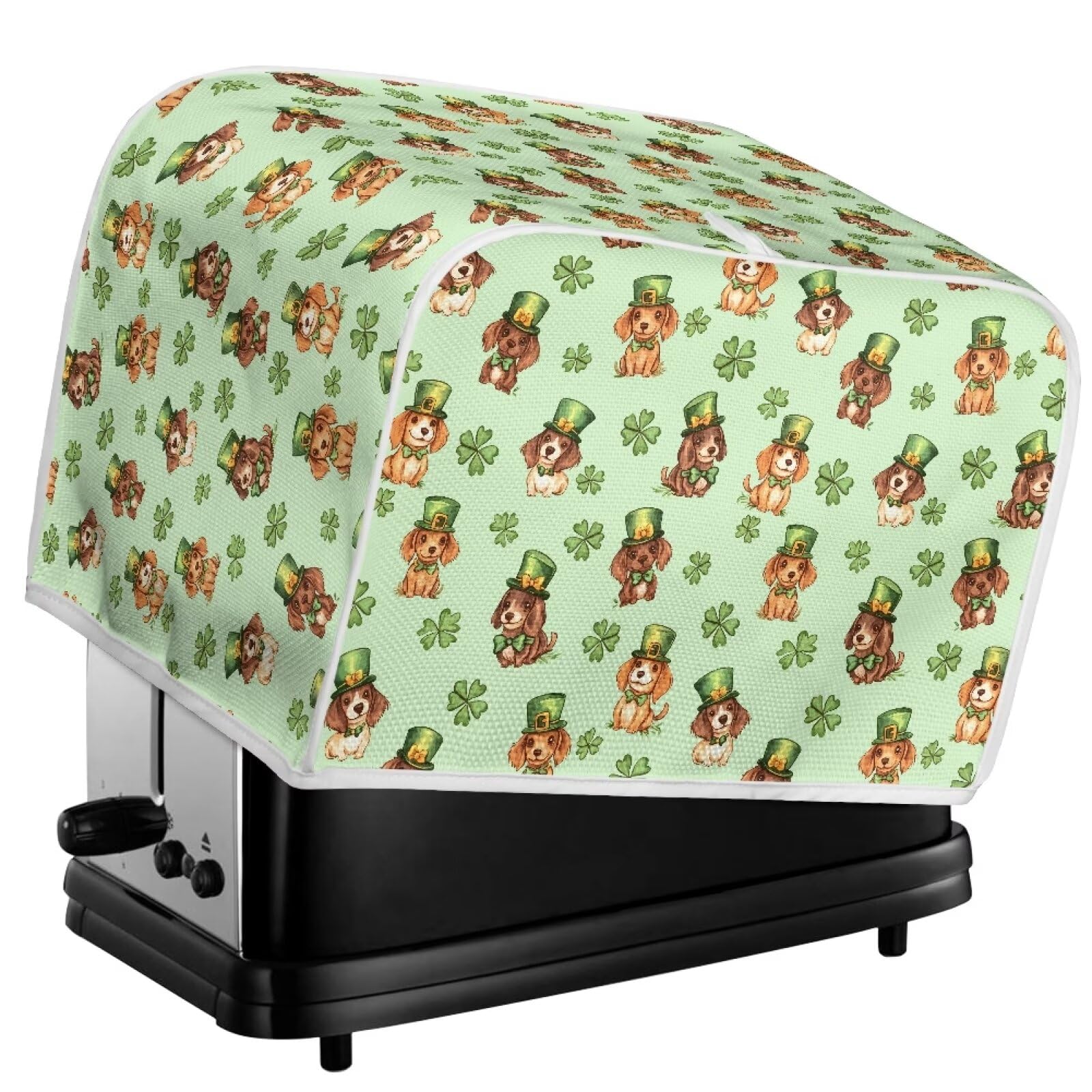St. Patrick's Day 2-Slice Toaster Cover - Green Kitchen Accessory for Most Standard Toasters | Microwave Safe, Anti-Scratch Polyester Fabric | Perfect for Irish-Themed Kitchens, Holiday Decor & Pet-Friendly Homes