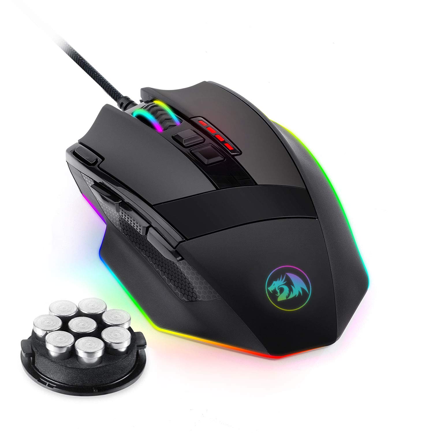 Redragon M801 RGB Gaming Mouse - 16000 DPI, 9 Programmable Buttons, Macro Recording, Fire Button for PC - Wired Black Ergonomic Mouse for MMO, FPS, and Windows Gaming (Perfect for Esports & Professional Gamers)