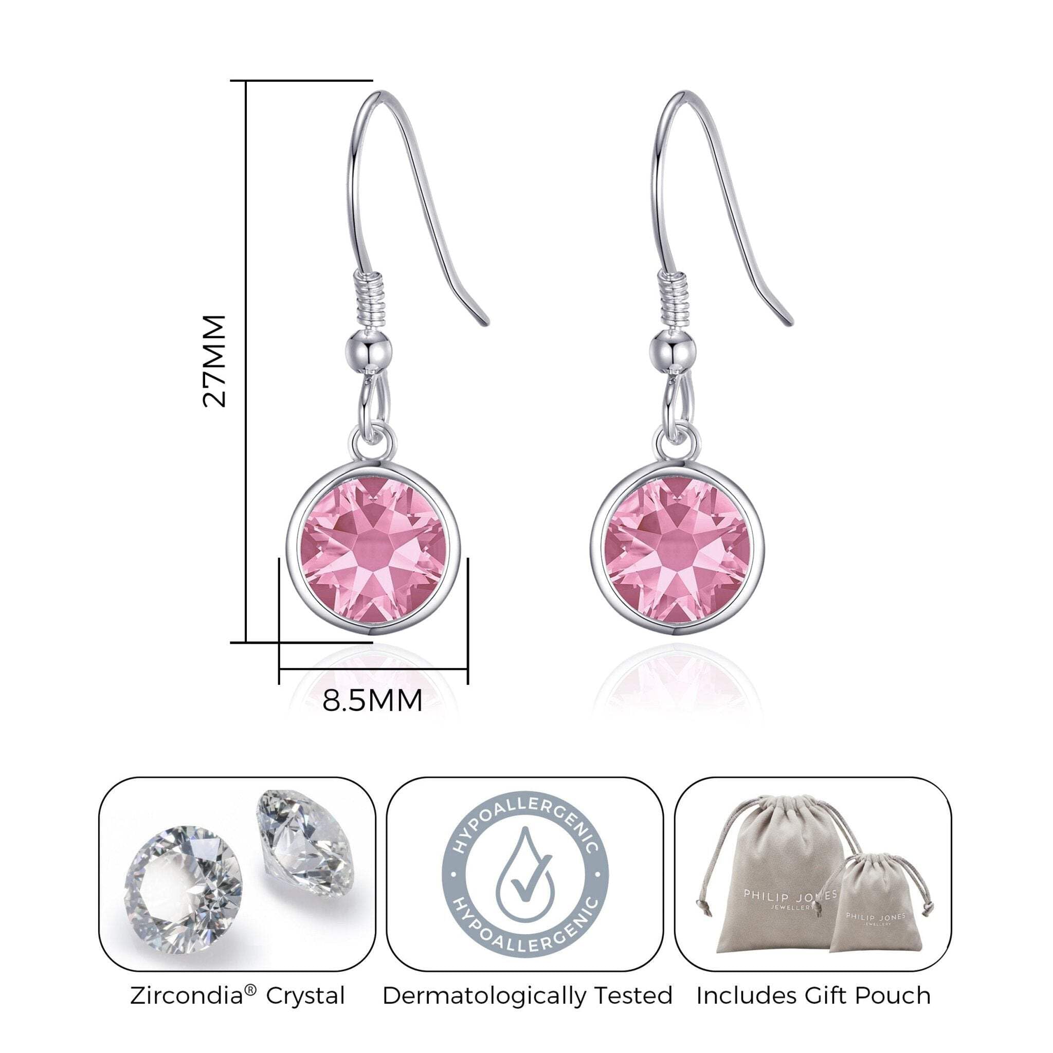 Pink Tourmaline October Birthstone Earrings for Women - Elegant Gift