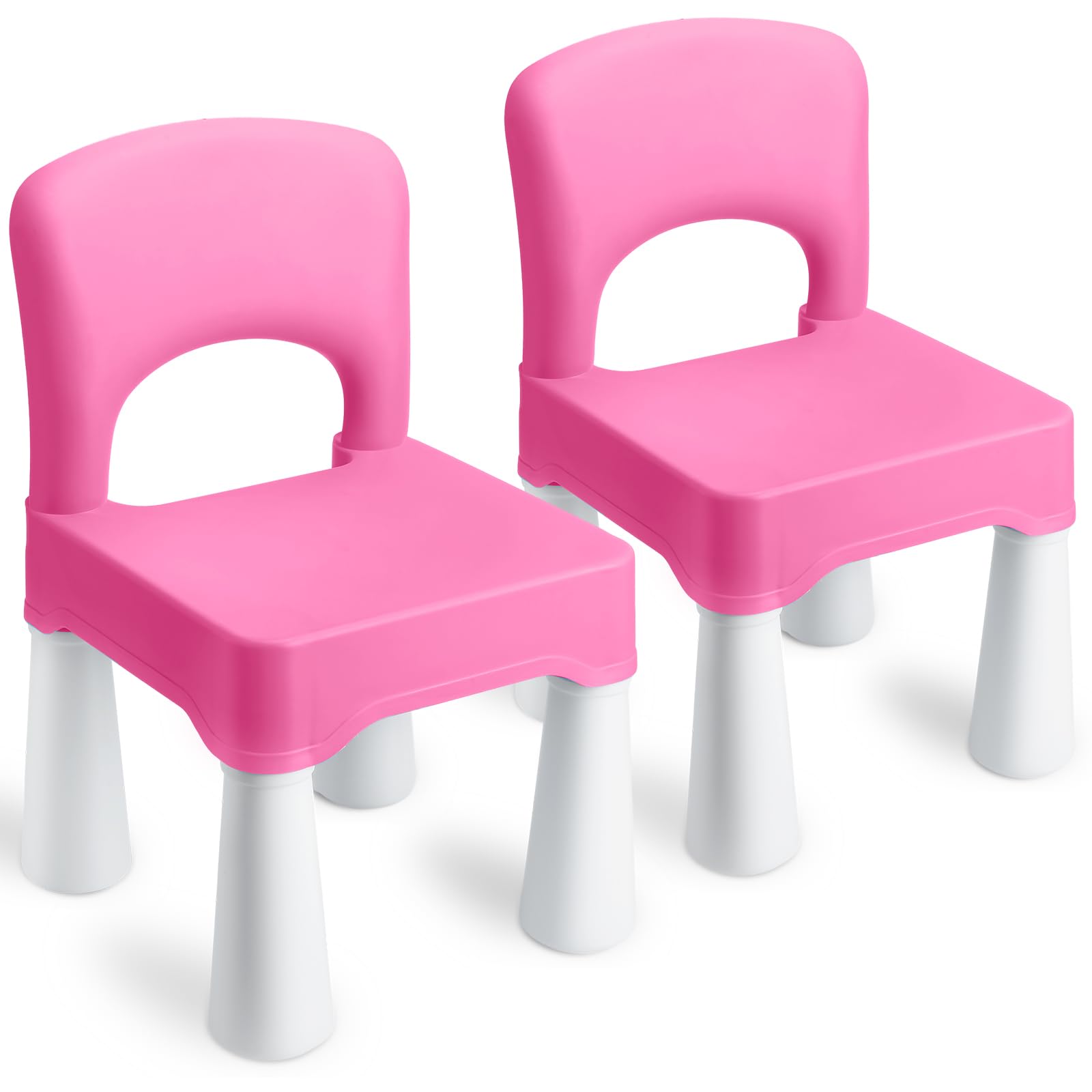 2 Pack Durable Plastic Toddler Chairs for Kids - 10