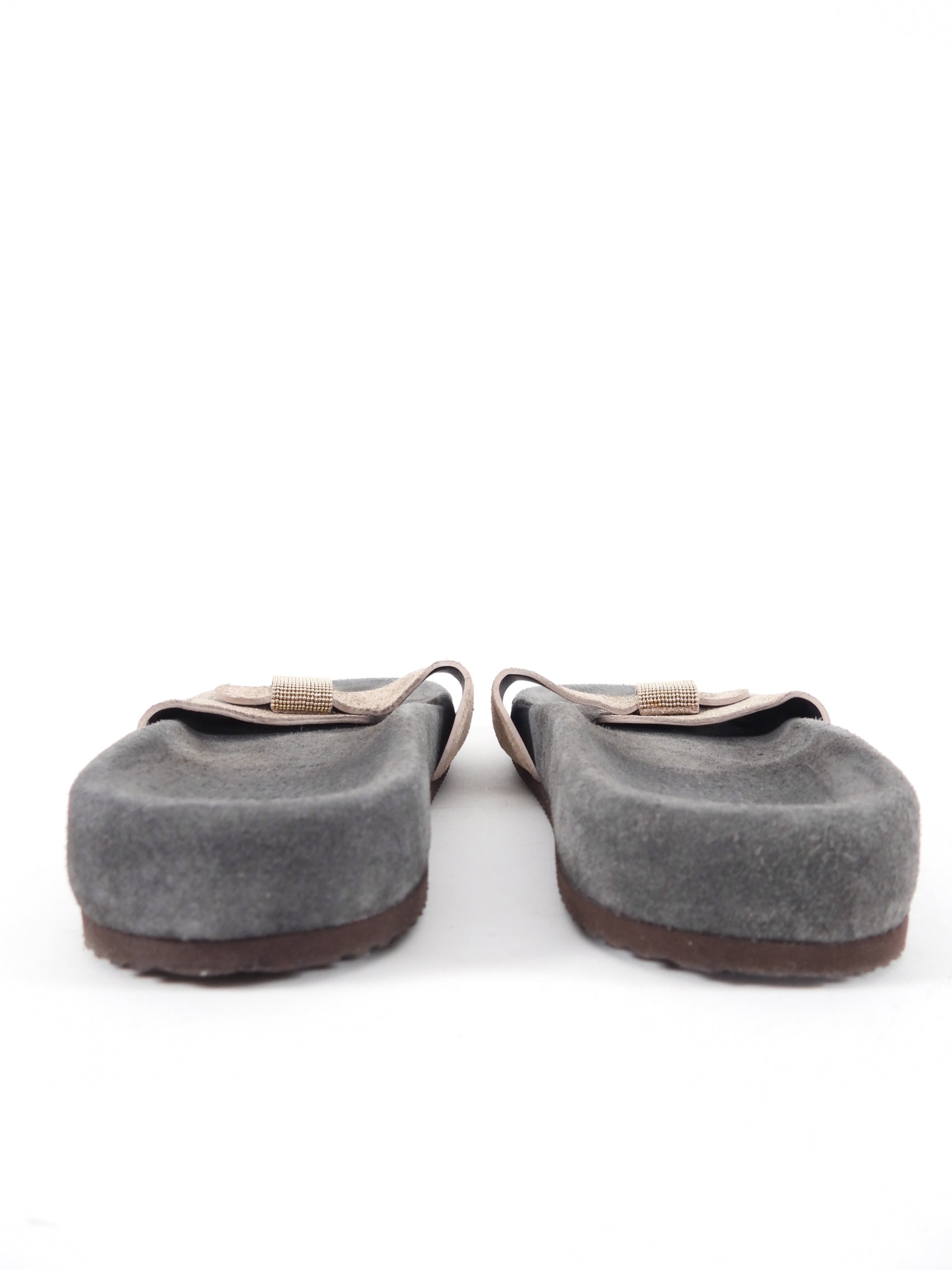 Brunello Cucinelli Women's Monili Gold Leather Sandal Slides Size 37 - Luxury Summer Casual Shoes for Beach, Vacation & Everyday Wear