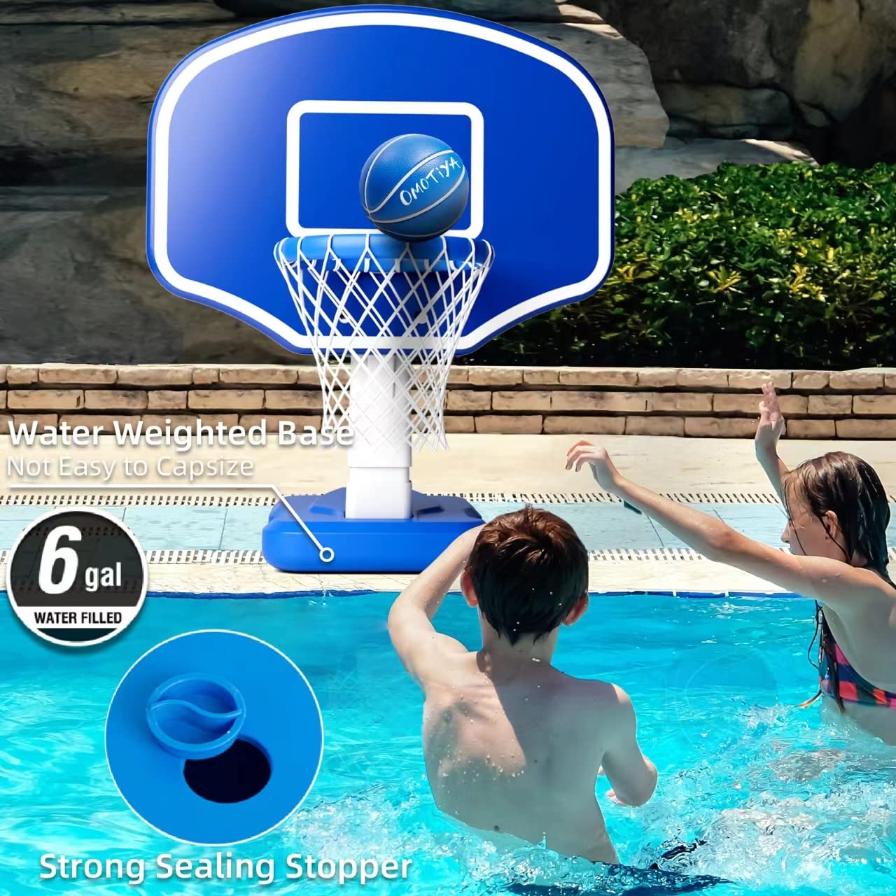 Best Inflatable Swimming Pool Basketball Hoop with Heavy Duty Base - Fun Water Game for Kids & Adults - Perfect for Backyard Pool Parties & Summer Activities