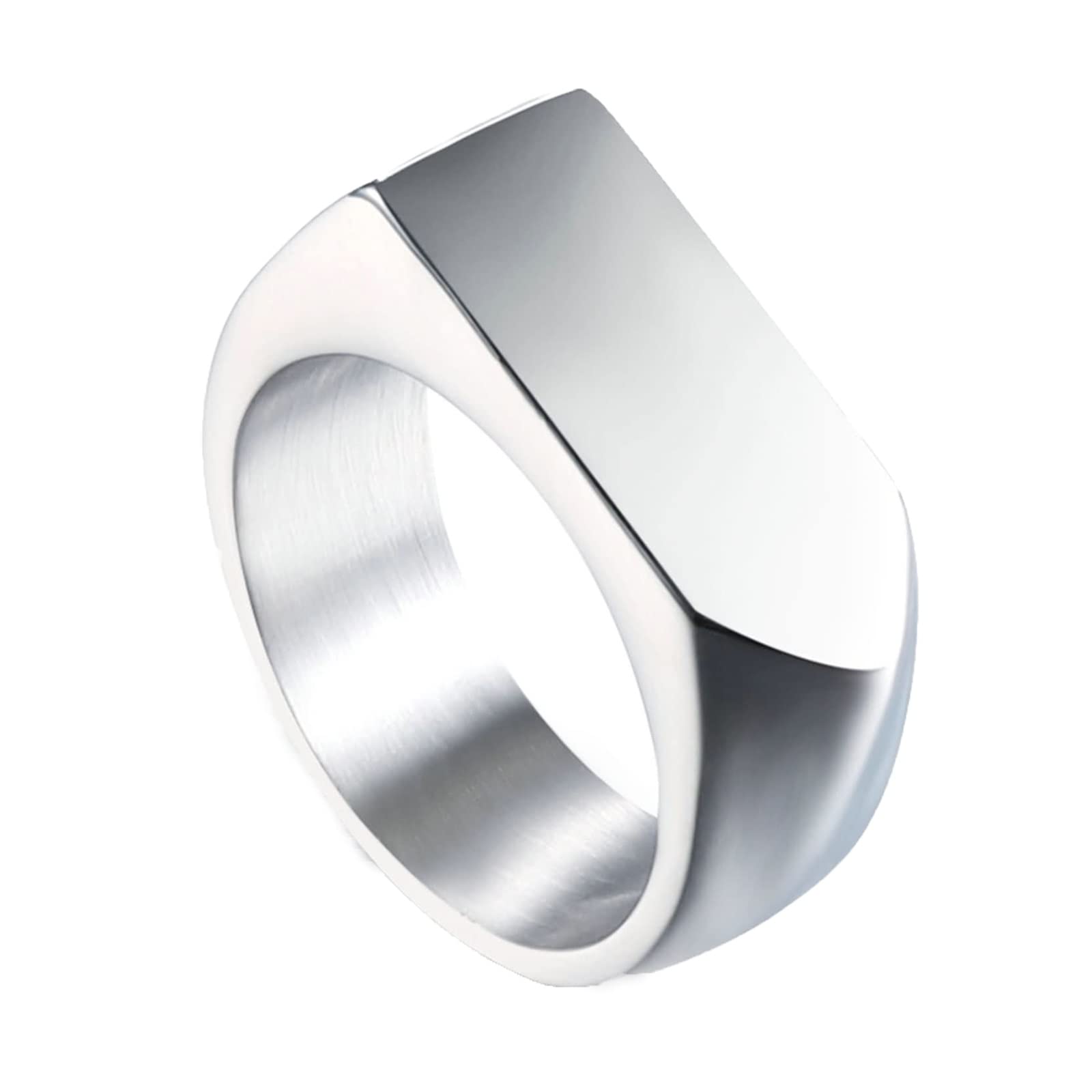 316L Stainless Steel Men's Wedding Rings - Arrow Signet Ring for Groom, Father, Husband (Size 7-12) - Perfect for Proposals & Anniversaries