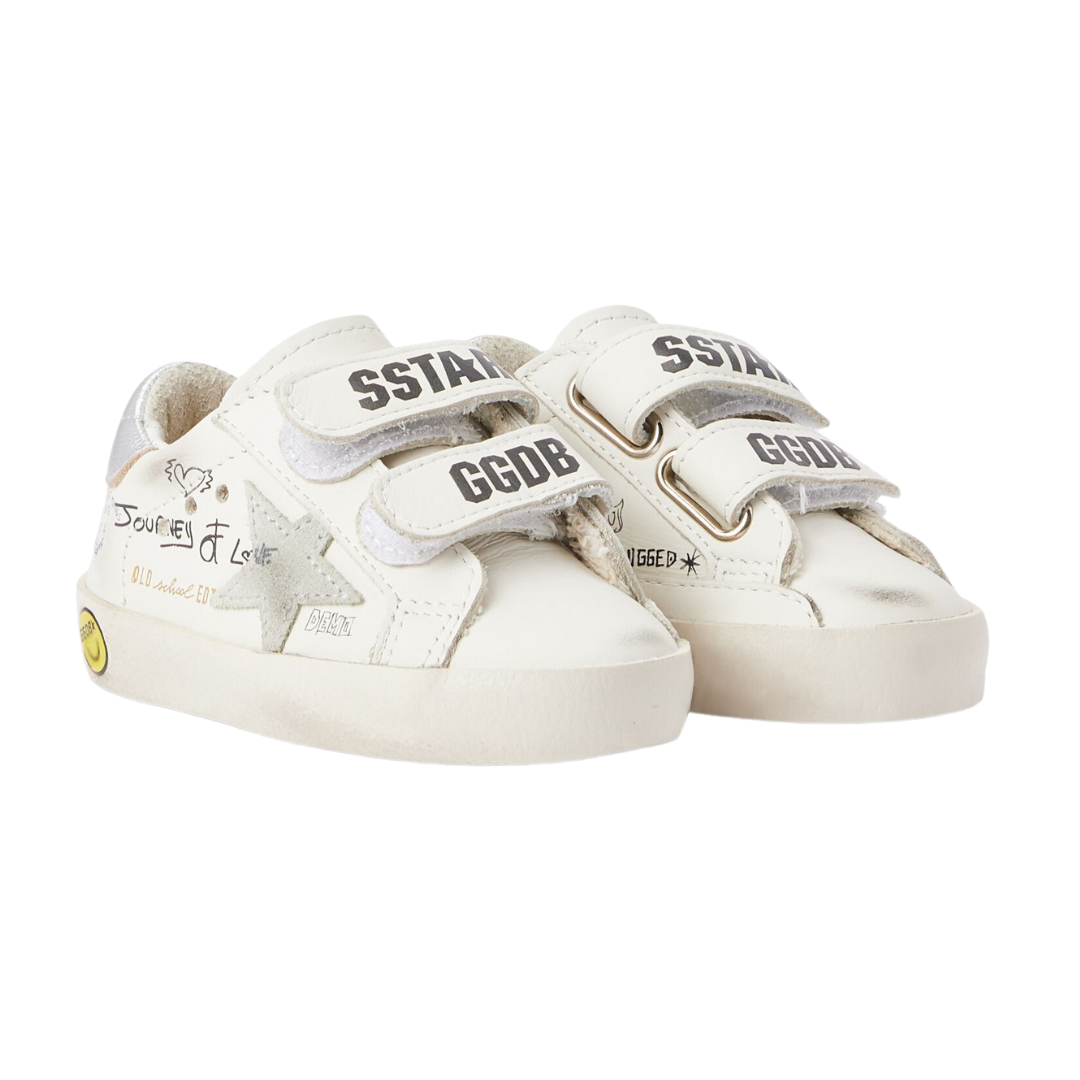 Old School Velcro Kids Shoes - Classic Retro Sneakers for Boys & Girls - Comfortable Lightweight Athletic Shoes for School, Play & Everyday Wear